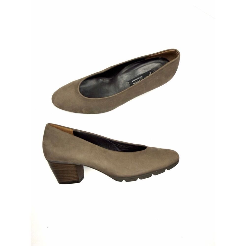 Paul Green Taupe Suede Pumps Mid Heels Round Toe Austria size 5 US 7,5 New